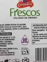 Mängden socker i Preparado de carne picada de vacuno