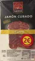 Mängden socker i Jamon curado de pavo