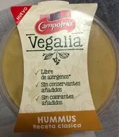 Mängden socker i Vegalia, hummus receta clásica