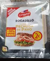 Mängden socker i Campofrio bocadillo pechuga de pavo