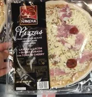 Mängden socker i Pizzas lasca de lacón y queso curado con tomate cherry