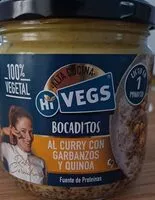 Mängden socker i Bocaditos al curry con garbanzos y quinoa