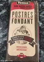 Mängden socker i Postres fondant chocolate negro
