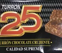 Mängden socker i Turrón chocolate crujiente