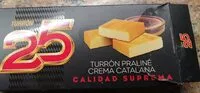 Mängden socker i Turrón praline crema catalana