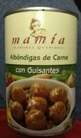 Mängden socker i Albóndigas de carne con guisantes