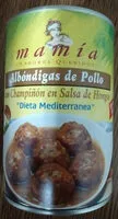 Mängden socker i Albóndigas de pollo con champiñón en salsa de hongos