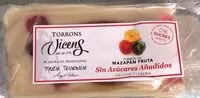 Mängden socker i Turrón de mazapán fruta