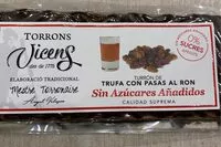 Mängden socker i Turrón de trufa con pasas al ron
