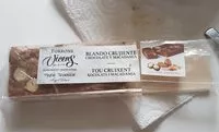 Mängden socker i turrón blando crujiente chocolate y macadamia
