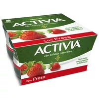 Mängden socker i Activia con fresas