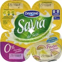 Mängden socker i Postre de soja Savia frutas exóticas edulcorado - DESCATALOGADO