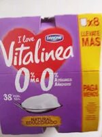 Mängden socker i Danone Vitalinea Natural Edulcorado