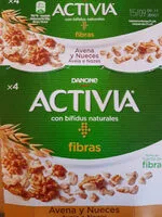Mängden socker i Activia, fibras bífidus con avena y nueces