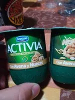 Mängden socker i Activia con avena y nueces