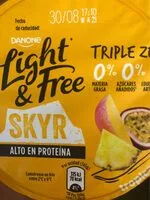 Mängden socker i Skyr Light & Free triple zero tropical