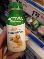 Mängden socker i Activia shot con probióticos jengibre