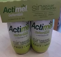 Mängden socker i Actimel Fruit&Veg sin azúcar añadido - Manzana, kiwi, pera, piña, espinacas, pepino y espirulina