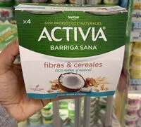 Mängden socker i Activia Barriga Sana Fibras & cereales coco, avena y nueves