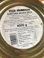 Mängden socker i Aceituna negra seca