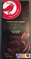 Mängden socker i Chocolate negro 72% cacao con pepitas de cacao