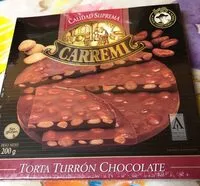 Mängden socker i Torta turron chocolate