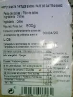 Mängden socker i Pate de dattes