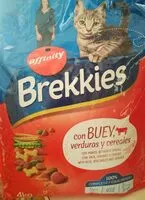 Mängden socker i Brekkies con buey, verduras y cereales