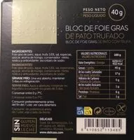 Mängden socker i Bloc de foie gras de pato trufado