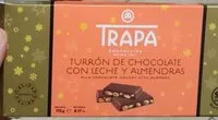 Mängden socker i Turrón de chocolate con leche y almendras