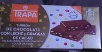 Mängden socker i Turrón chocolate leche y grageas de cacao