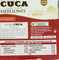 Mängden socker i Mejillones en escabeche