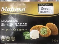 Mängden socker i Croquetas de espinacas con queso de cabra