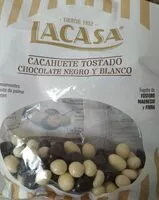 Mängden socker i Cacahuete tostado chocolate negro y blanco