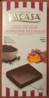 Mängden socker i Chocolate negro con arándanos naturales