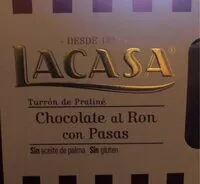 Mängden socker i Turron de praliné Chocolate al ron con pasas