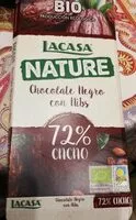 Mängden socker i Chocolate negro con nibs 72% cacao