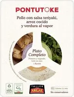 Mängden socker i Pollo con salsa teriyaki, arroz cocido y verdura al vapor