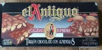 Mängden socker i Turrón chocolate con almendras