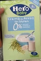 Mängden socker i Her babu crema de arroz sin gluten 0%