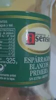 Mängden socker i Espárragos blancos primera