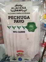 Mängden socker i Pechuga pavo alacena 90% carne