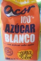Mängden socker i Acor 100% azúcar blanco