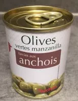 Mängden socker i Auchan olives manzanilla vertes farcies anchois boite 3x50g