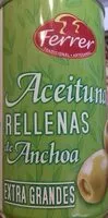 Mängden socker i Aceitunas rellenas de anchoa