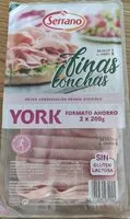 Mängden socker i Finas lonchas York