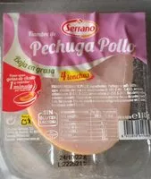 Mängden socker i Fiambre de pechuga de pollo