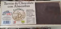Mängden socker i Turrón de chocolate con almendras ecológico