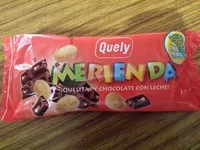 Mängden socker i Merienda quelitas con chocolate con leche