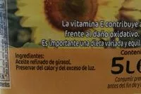 Mängden socker i Aceite refinado girasol